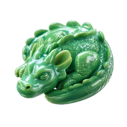 Icona 3D Drago di Giada - Creatura Mitologica Dormiente