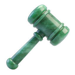 Green Jade Gavel Icon - Premium 3D Legal Symbol