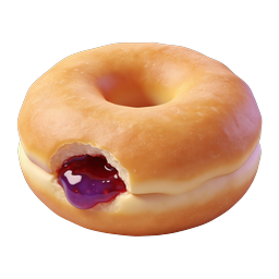 Glazed Jam Donut Icon - Sweet Pastry Illustration