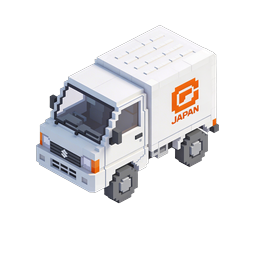 Japan Delivery Truck Isometric Voxel Icon