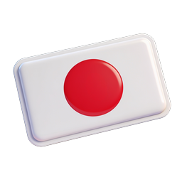 Japan Flag Icon - 3D Glossy Japanese National Symbol