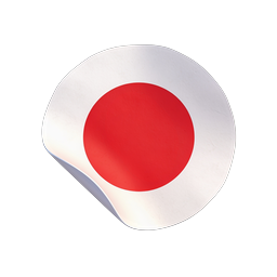 Japan Flag 3D Sticker Icon - Realistic National Symbol