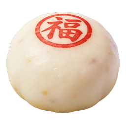 Icône douceur porte-bonheur japonaise avec cachet kanji rouge fuku