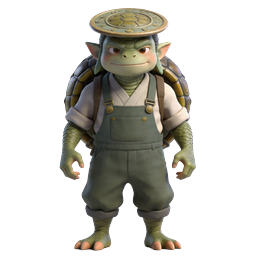 Japanese Kappa Warrior 3D Character Icon
