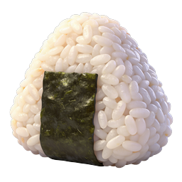 Japanese Onigiri Rice Ball Icon - 3D Realistic Food