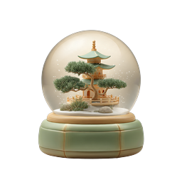 Japanese Pagoda Snow Globe Icon | Zen Garden 3D