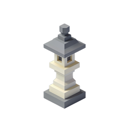 Japanese Stone Lantern Isometric 3D Icon