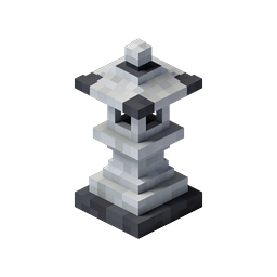 Japanese Stone Lantern Voxel Icon - Isometric 3D
