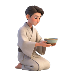 Japanese Tea Ceremony 3D Character Icon