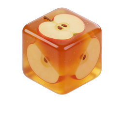 Creative Apple Cube Icon for Food and Health Applications