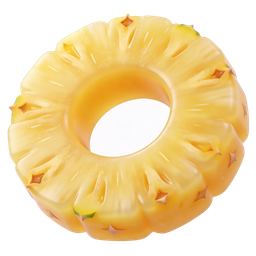 Vibrant Pineapple Ring Icon for Food Projects