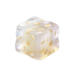 Glossy Gelatin Cube Icon for Culinary Designs