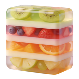 Layered Fruit Jelly Icon for Refreshing Desserts