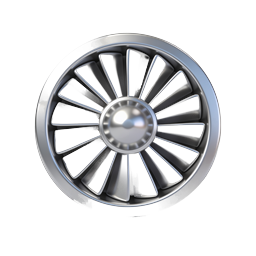 3D Realistic Jet Engine Turbine Fan Icon