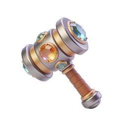 Luxury Jeweled Gavel 3D Icon with Gemstones