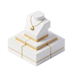 Luxury Jewelry Display Pedestal Isometric Icon