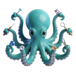 Cute Octopus Jewelry Maker with Gems and Tools