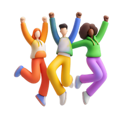 Joyful People Jumping Icon for Celebrations