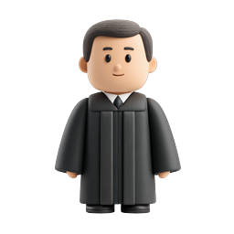 Icône de personnage de juge - Professionnel du droit style argile 3D