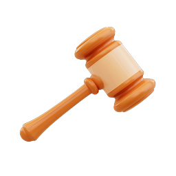 Judge Gavel Icon - 3D Clay Style Legal Symbol