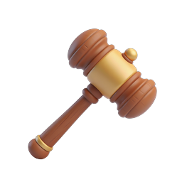 Judge Gavel Icon - 3D Legal Justice Symbol