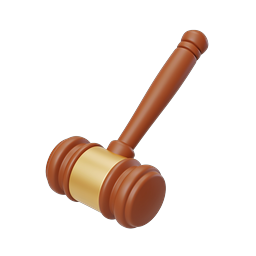 Judge Gavel Icon - Legal Justice Symbol 3D Render