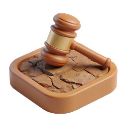 Judge Gavel Legal Justice Icon - 3D Rendered