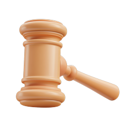 3D Judge Gavel Icon - Legal & Justice Symbol