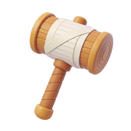 3D Clay Gavel Icon | Judge Hammer Legal Symbol