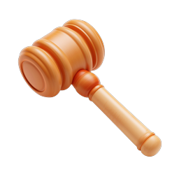 3D Judge Gavel Icon - Legal Justice Symbol