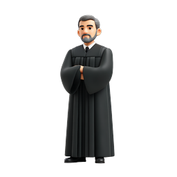 3D Judge Character Icon - Clay Style Legal Figure