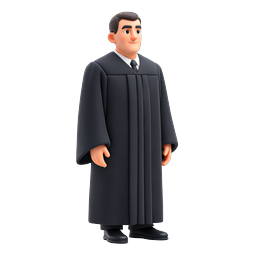 Judge Robe Character Icon - 3D Legal Professional