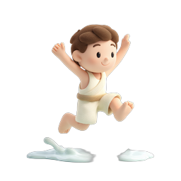 Jumping Boy Clay 3D Sports Character Icon