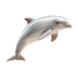 Realistic Jumping Dolphin 3D Icon - Marine Life Illustration