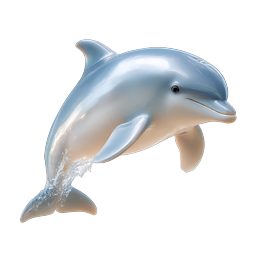 Jumping Dolphin Icon - 3D Clay Style Marine Animal