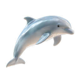 Realistic Jumping Dolphin 3D Icon - Marine Life