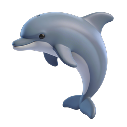 Jumping Dolphin 3D Icon - Marine Life Illustration