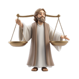 Justice Balance Scale Figure - 3D Clay Icon
