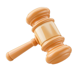 Justice Gavel Icon - 3D Legal Symbol for Law & Court