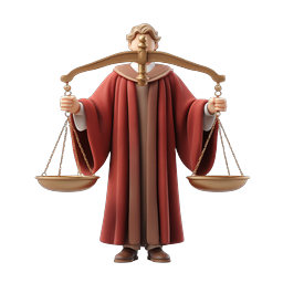 Justice Scale Judge Icon - 3D Legal Symbol