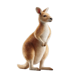 Realistic Kangaroo Animal 3D Icon - Australian Wildlife