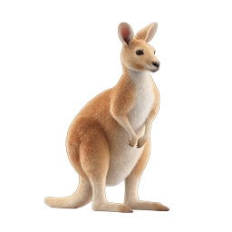 Realistic Kangaroo Icon - 3D Wildlife Illustration