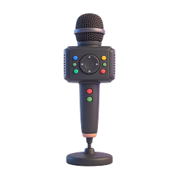 Karaoke Microphone Icon - 3D Music & Audio Element