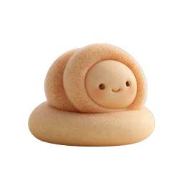 Icona 3D Personaggio Pane Kawaii - Dolce Sorridente Carino
