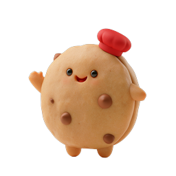 Cute Kawaii Cookie Character 3D Icon