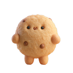 Kawaii Cookie Character - Adorable 3D Food Icon