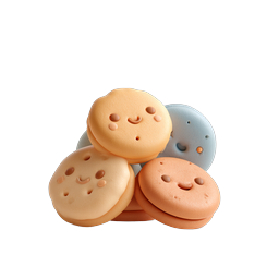 Icône 3D de biscuits Kawaii style pâte à modeler | Dessert mignon
