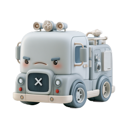 Kawaii Grumpy Truck 3D Icon - Cute Cartoon Vehicle