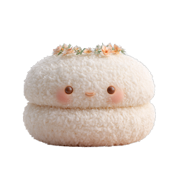Kawaii Rice Character with Flower Crown - Cute Food Icon