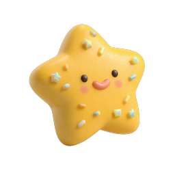 Icona personaggio stella Kawaii carina - Stile argilla 3D